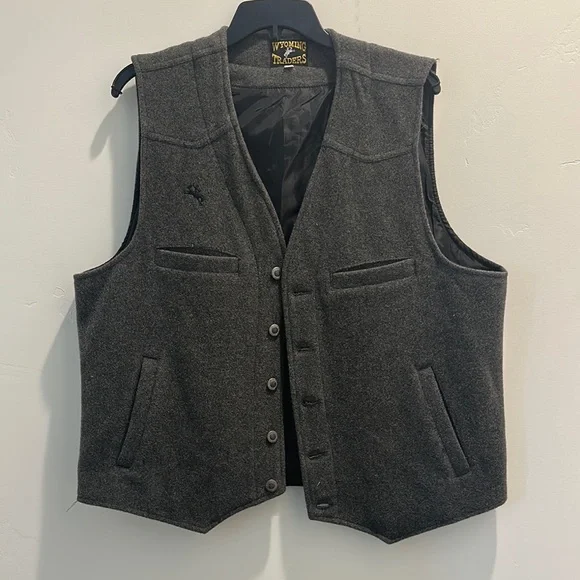 Wyoming Trader Men's Gray Wool Vest - Picture 1 of 4